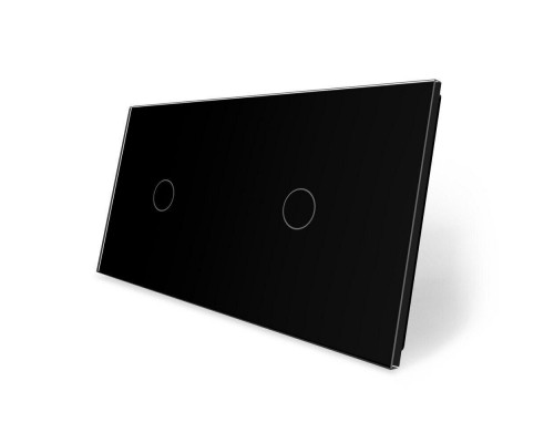 Сенсорная панель для выключателя 2 сенсора (1-1) черный стекло Livolo (C7-C1/C1-12)