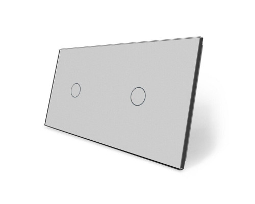 Сенсорная панель для выключателя 2 сенсора (1-1) серый стекло Livolo (C7-C1/C1-15)