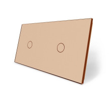 Сенсорная панель для выключателя 2 сенсора (1-1) золото стекло Livolo (C7-C1/C1-13)