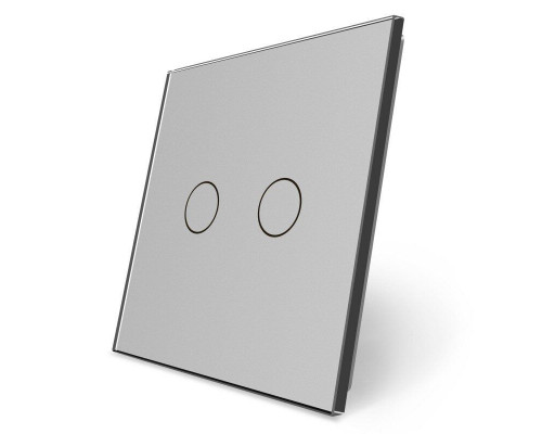 Сенсорная панель для выключателя 2 сенсора (2) серый стекло Livolo (C7-C2-15)