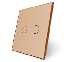 Сенсорная панель для выключателя 2 сенсора (2) золото стекло Livolo (C7-C2-13)