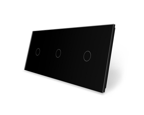 Сенсорная панель для выключателя 3 сенсора (1-1-1) черный стекло Livolo (C7-C1/C1/C1-12)