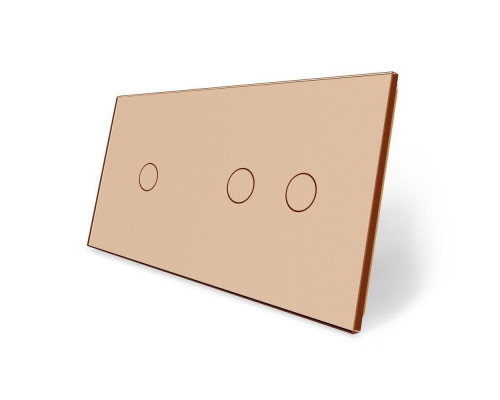 Сенсорная панель для выключателя 3 сенсора (1-2) золото стекло Livolo (C7-C1/C2-13)