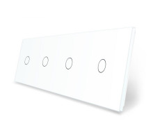 Сенсорная панель для выключателя 4 сенсора (1-1-1-1) белый стекло Livolo (C7-C1/C1/C1/C1-11)