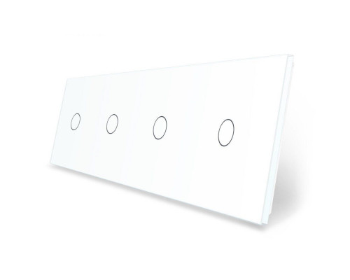 Сенсорная панель для выключателя 4 сенсора (1-1-1-1) белый стекло Livolo (C7-C1/C1/C1/C1-11)