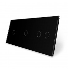 Сенсорная панель для выключателя 4 сенсора (1-1-2) черный стекло Livolo (C7-C1/C1/C2-12)