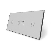 Сенсорная панель для выключателя 4 сенсора (1-2-1) серый стекло Livolo (C7-C1/C2/C1-15)