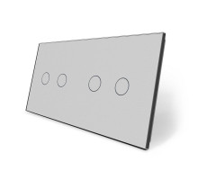 Сенсорная панель для выключателя 4 сенсора (2-2) серый стекло Livolo (C7-C2/C2-15)