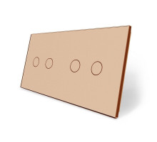 Сенсорная панель для выключателя 4 сенсора (2-2) золото стекло Livolo (C7-C2/C2-13)