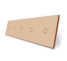 Сенсорная панель для выключателя 5 сенсоров (1-1-1-1-1) золото стекло Livolo (C7-C1/C1/C1/C1/C1-13)