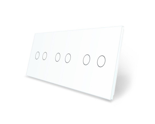 Сенсорная панель для выключателя 6 сенсоров (2-2-2) белый стекло Livolo (C7-C2/C2/C2-11)