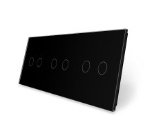 Сенсорная панель для выключателя 6 сенсоров (2-2-2) черный стекло Livolo (C7-C2/C2/C2-12)