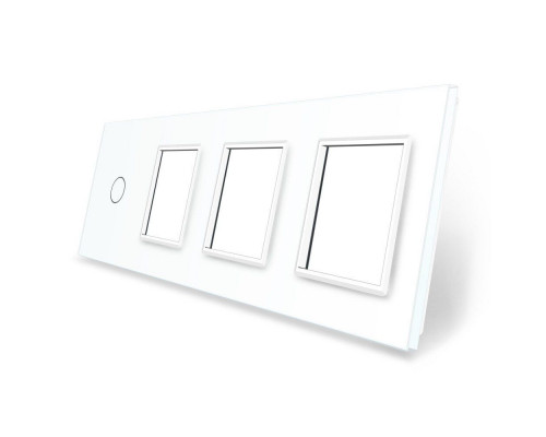 Сенсорная панель комбинированная для выключателя 1 сенсор 3 розетки (1-0-0-0) белый стекло Livolo (C7-C1/SR/SR/SR-11)