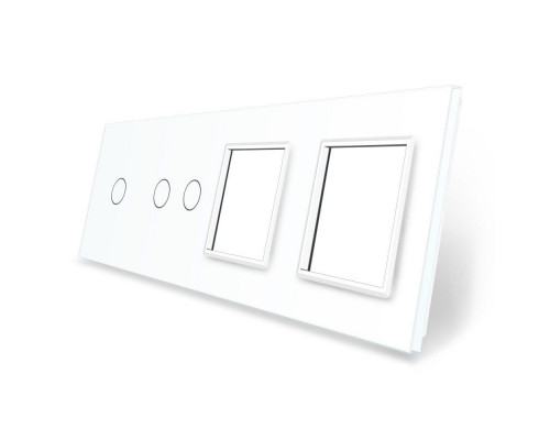 Сенсорная панель комбинированная для выключателя 3 сенсора 2 розетки (1-2-0-0) белый стекло Livolo (C7-C1/C2/SR/SR-11)