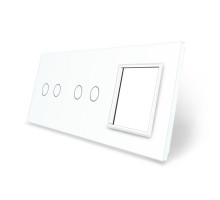 Сенсорная панель комбинированная для выключателя 4 сенсора 1 розетка (2-2-0) белый стекло Livolo (C7-C2/C2/SR-11)