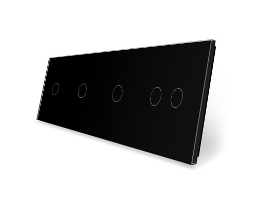 Сенсорная панель выключателя 5 сенсоров (1-1-1-2) черный стекло Livolo (VL-P701/01/01/02-8B)
