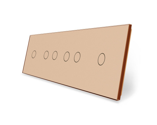 Сенсорная панель выключателя 6 сенсоров (1-2-2-1) золото стекло Livolo (VL-P701/02/02/01-8A)