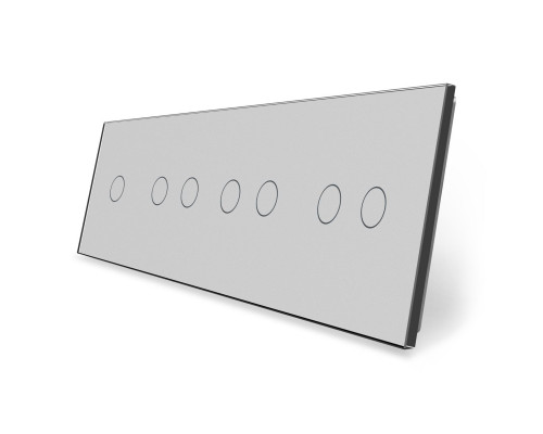 Сенсорная панель выключателя 7 сенсоров (1-2-2-2) серый стекло Livolo (VL-P701/02/02/02-8I)
