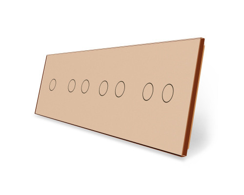 Сенсорная панель выключателя 7 сенсоров (1-2-2-2) золото стекло Livolo (VL-P701/02/02/02-8A)