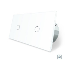 Сенсорный диммер 2 сенсора (1-1) белый стекло Livolo (VL-C701D/C701D-11)