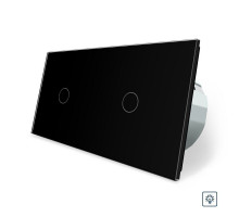 Сенсорный диммер 2 сенсора (1-1) черный стекло Livolo (VL-C701D/C701D-12)