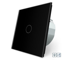 Сенсорный проходной диммер черный стекло Livolo (VL-C7FC1SD1-2GBP)