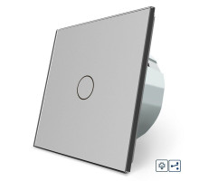 Сенсорный проходной диммер серый стекло Livolo (VL-C7FC1SD1-2GIP)