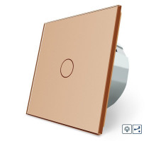 Сенсорный проходной диммер золотой стекло Livolo (VL-C7FC1SD1-2GAP)