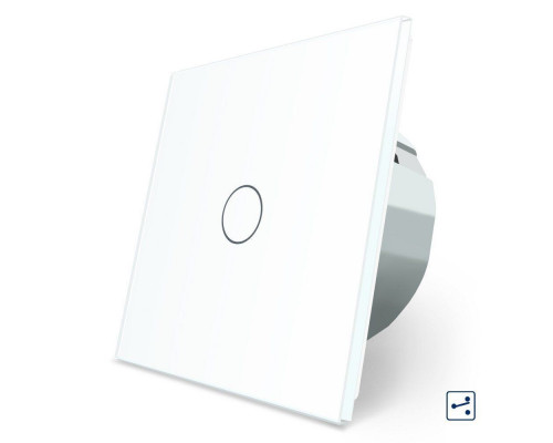 Сенсорный проходной выключатель 1 сенсор белый стекло Livolo (VL-C701S-11)