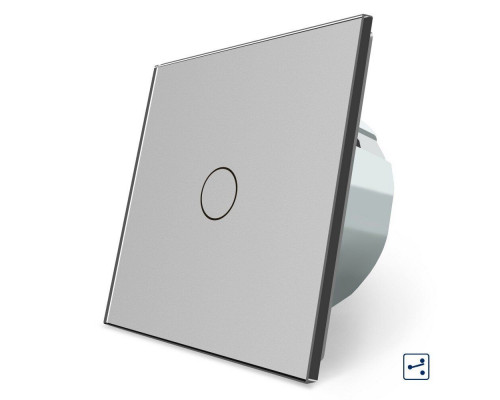 Сенсорный проходной выключатель 1 сенсор серый стекло Livolo (VL-C701S-15)