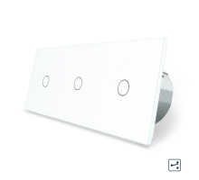 Сенсорный проходной выключатель 3 сенсора (1-1-1) белый стекло Livolo (VL-C703S-11)
