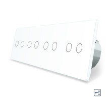 Сенсорный проходной выключатель 8 сенсоров (2-2-2-2) белый стекло Livolo (VL-C708S-11)