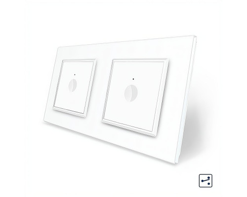 Сенсорный проходной выключатель Sense 2 сенсора (1-1) белый стекло Livolo (VL-C7FC1S/FC1S-4WP)