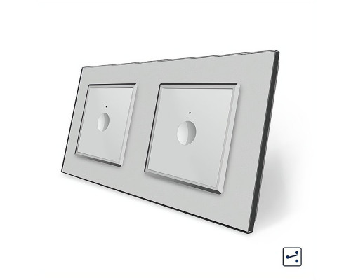 Сенсорный проходной выключатель Sense 2 сенсора (1-1) серый стекло Livolo (VL-C7FC1S/FC1S-4IP)