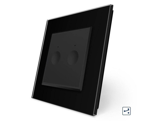 Сенсорный проходной выключатель Sense 2 сенсора черный Livolo (722000412)