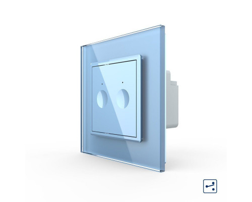 Сенсорный проходной выключатель Sense 2 сенсора голубой Livolo (722000419)