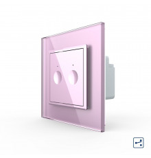 Сенсорный проходной выключатель Sense 2 сенсора розовый Livolo (722000417)