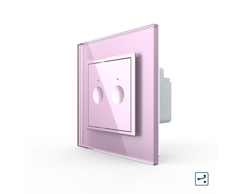 Сенсорный проходной выключатель Sense 2 сенсора розовый Livolo (722000417)