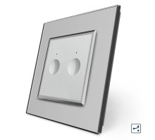 Сенсорный проходной выключатель Sense 2 сенсора серый Livolo (722000415)