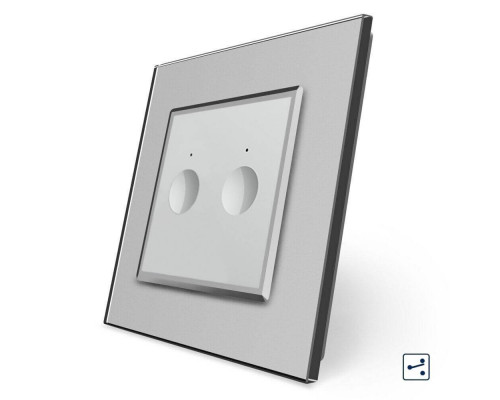 Сенсорный проходной выключатель Sense 2 сенсора серый Livolo (722000415)