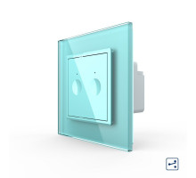 Сенсорный проходной выключатель Sense 2 сенсора зеленый Livolo (722000418)