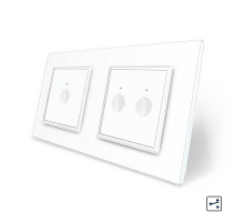 Сенсорный проходной выключатель Sense 3 сенсора (1-2) белый стекло Livolo (VL-C7FC1S/FC2S-4WP)