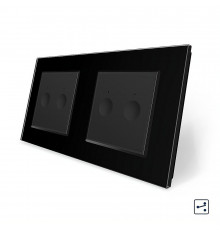 Сенсорный проходной выключатель Sense 4 сенсора (2-2) черный стекло Livolo (VL-C7FC2S/FC2S-4BP)