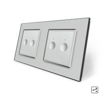 Сенсорный проходной выключатель Sense 4 сенсора (2-2) серый стекло Livolo (VL-C7FC2S/FC2S-4IP)