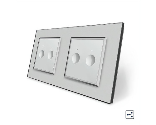 Сенсорный проходной выключатель Sense 4 сенсора (2-2) серый стекло Livolo (VL-C7FC2S/FC2S-4IP)