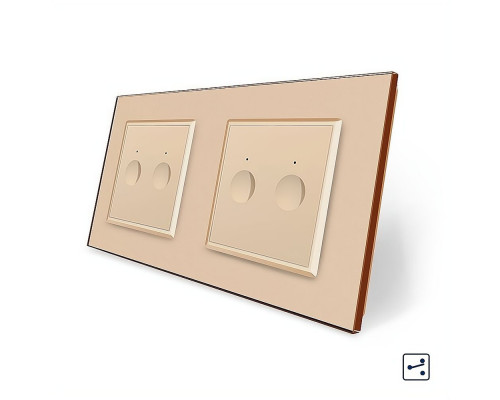 Сенсорный проходной выключатель Sense 4 сенсора (2-2) золотой стекло Livolo (VL-C7FC2S/FC2S-4AP)