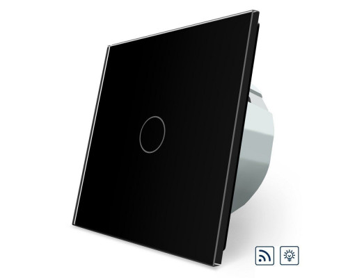 Сенсорный радиоуправляемый диммер 1 сенсор черный стекло Livolo (VL-C701DR-12)