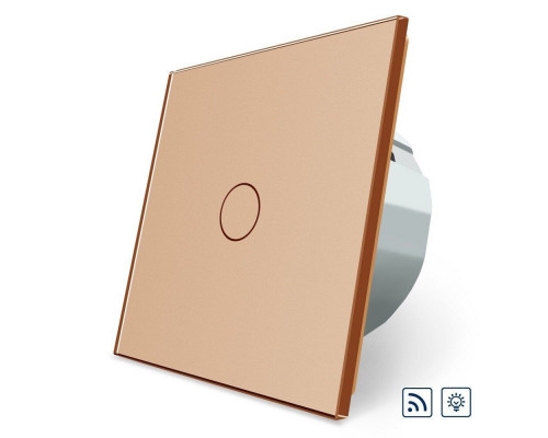 Сенсорный радиоуправляемый диммер 1 сенсор золото стекло Livolo (VL-C701DR-13)