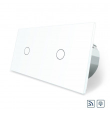 Сенсорний радіокерований диммер 2 сенсора (1-1) білий скло Livolo (VL-C701DR/C701DR-11)