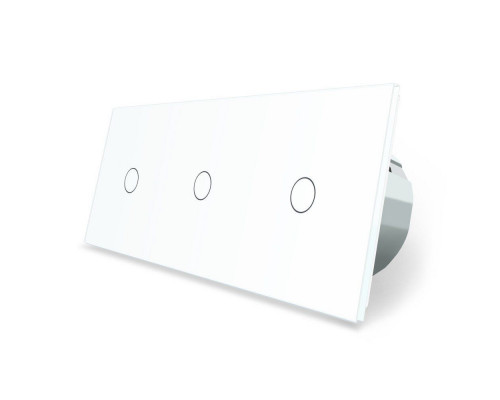 Сенсорный радиоуправляемый диммер 3 сенсора (1-1-1) белый стекло Livolo (VL-C701DR/C701DR/C701DR-11)